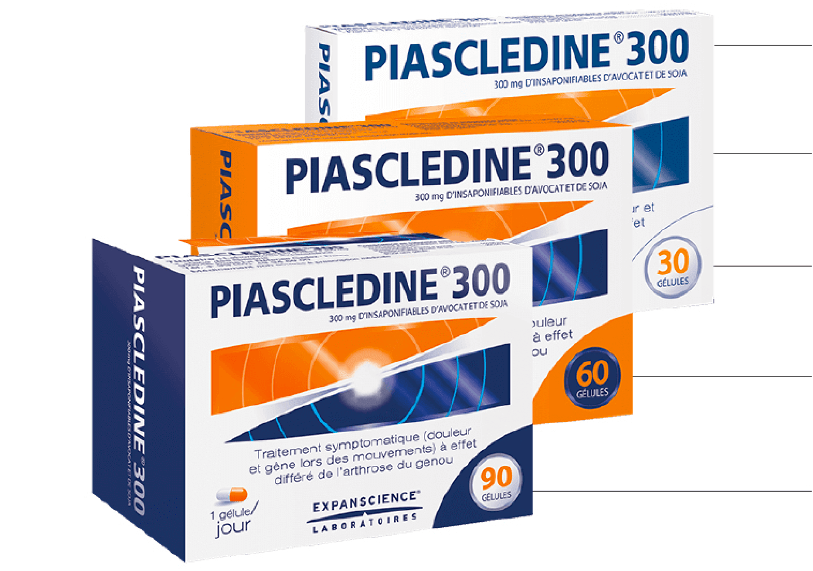 Boites Piasclédine 300 en 30, 60, 90 gélules